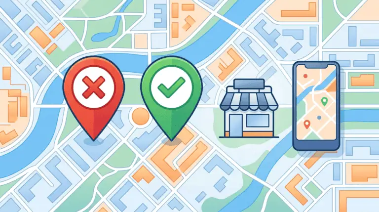 เจอหมุดปลอม Google Map วิธีรายงานให้ลบ 2026 2 ภาพประกอบเปรียบเทียบหมุดปลอม google map กับหมุดจริงบนแผนที่