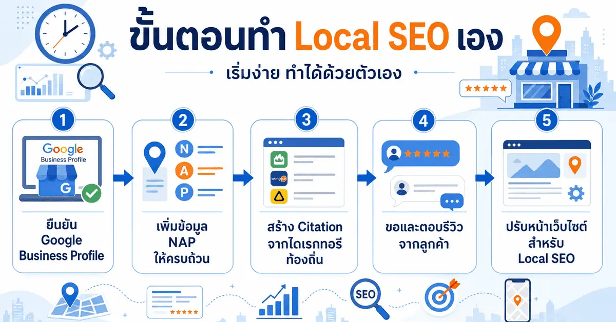 จ้างทำ SEO กับทำเอง SME เลือกทางไหนดี? คิดเลขให้ดู 2026 3 ขั้นตอนทำ local seo เองสำหรับเจ้าของร้าน
