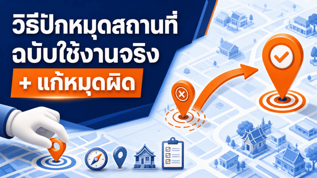 เจ้าของร้านกำลังตรวจสอบวิธีปักหมุดสถานที่หน้าร้านของตัวเองด้วยมือถือ