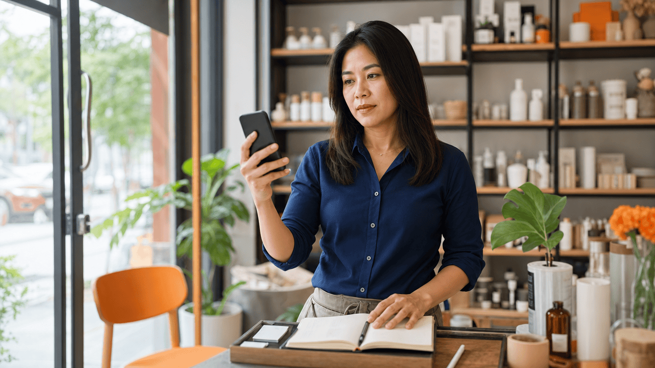 เจ้าของร้านตรวจข้อมูลธุรกิจบนมือถือในร้านของตัวเอง — Local SEO Google My Business