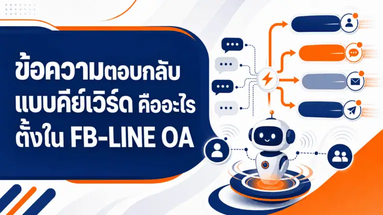 ข้อความตอบกลับแบบคีย์เวิร์ด คืออะไร ตั้งใน FB-LINE OA (2026) 2 เจ้าของร้านถือมือถือดูข้อความตอบกลับแบบคีย์เวิร์ดจากลูกค้า