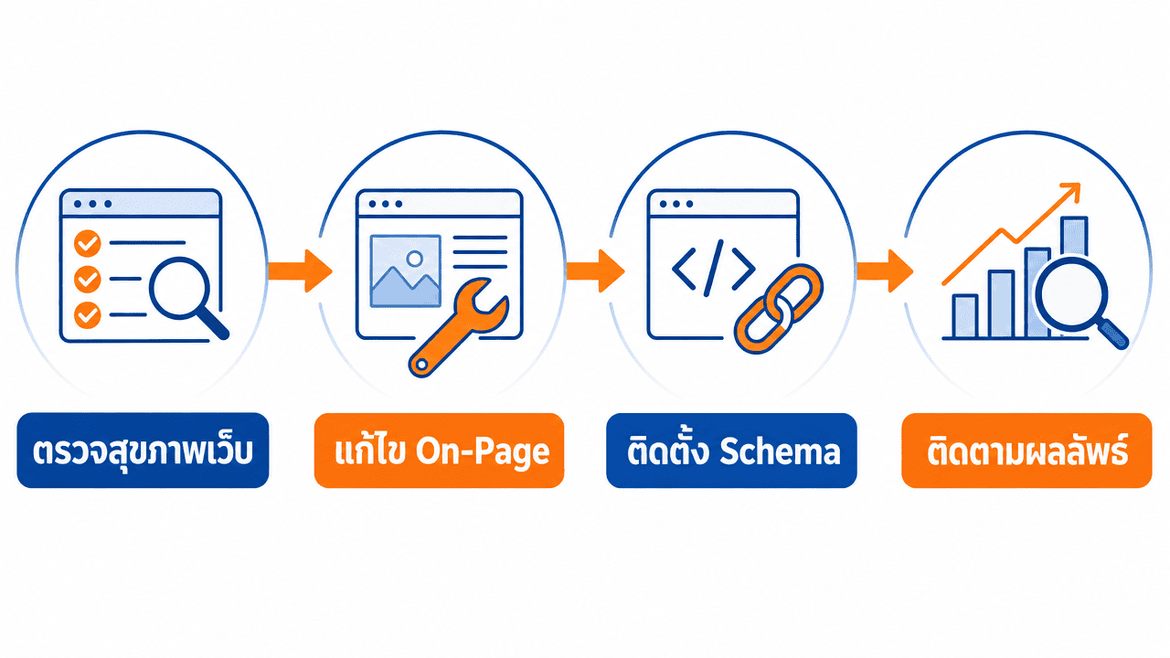 SEO Friendly คืออะไร? คู่มือทำเว็บให้ SEO Friendly 2026 3 ผังขั้นตอนปรับเว็บไซต์ seo friendly ตั้งแต่ตรวจสุขภาพเว็บถึงติดตามผล