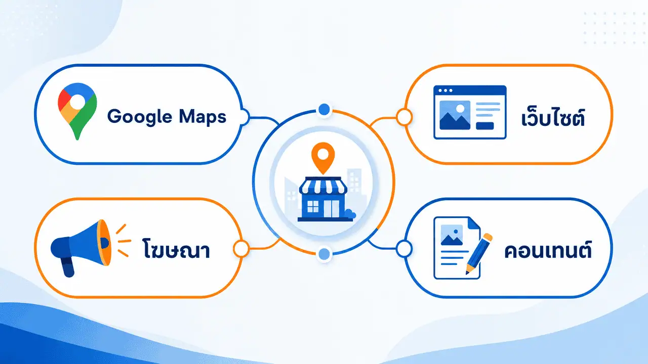 รับดูแลการตลาดออนไลน์รายเดือน หาดใหญ่ ครบวงจรปี 2026 3 ผังบริการการตลาดออนไลน์รายเดือน หาดใหญ่ ที่ครอบคลุม Google Maps เว็บไซต์ โฆษณา และคอนเทนต์